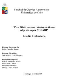 "Plan Piloto para un catastro de tierras adquiridas por CONADI". Estudio Exploratorio
