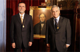Rector Pérez junto al Presidente Piñera (Foto: Pablo Madariaga)