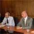 Sr.,José Antonio Galilea, Ministro de Agricultura, Dr., Antonio Lizana, Decano y Dr.,Marco Schwartz, Vicedecano